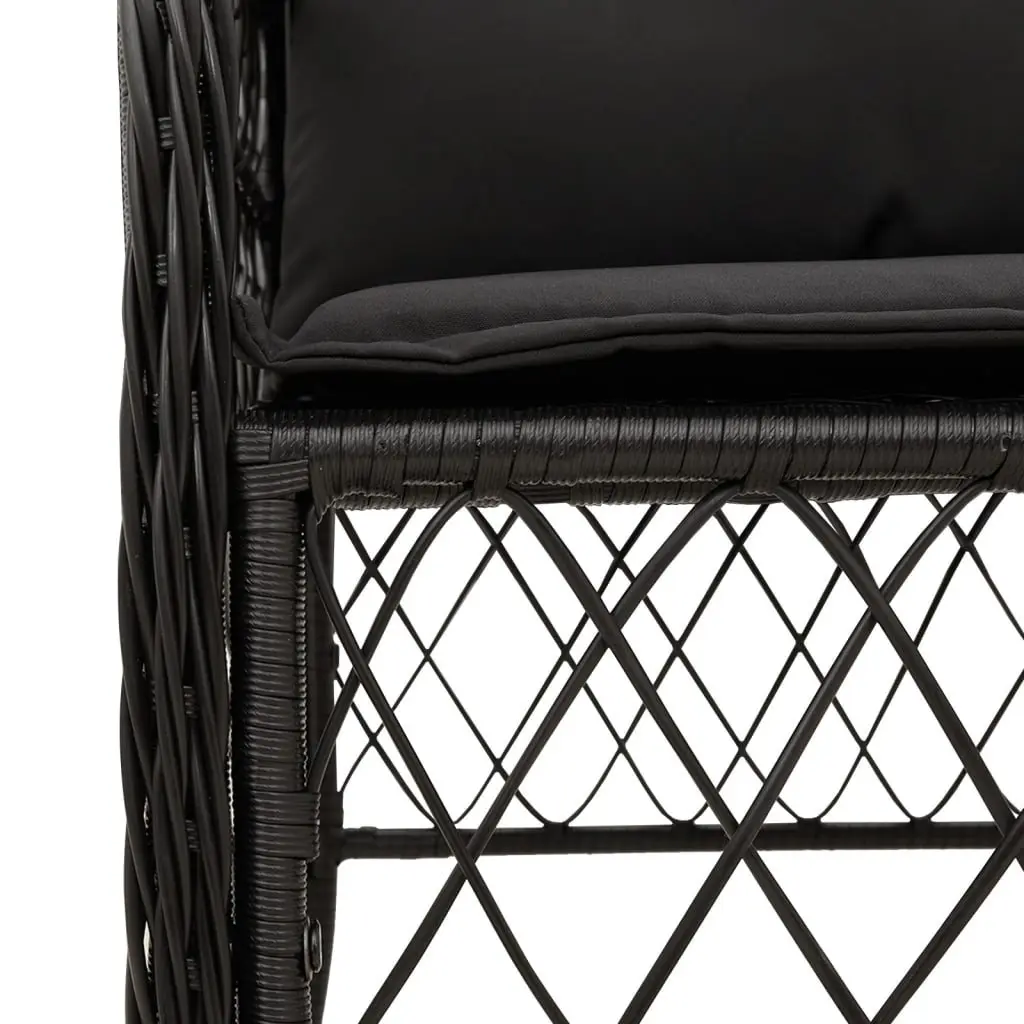 5 Piece Outdoor Dining Set with Black PE Rattan