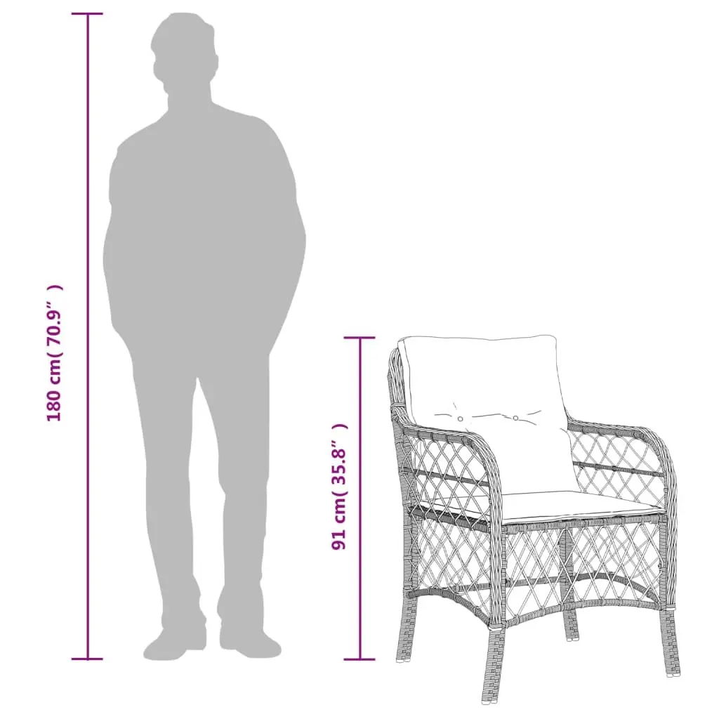5-Piece Grey Garden Dining Set with Cushions