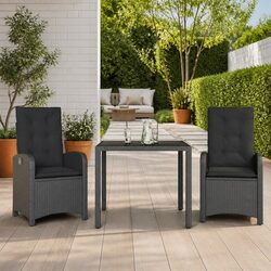 High-Quality 3 Piece Garden Dining Set with Cushions