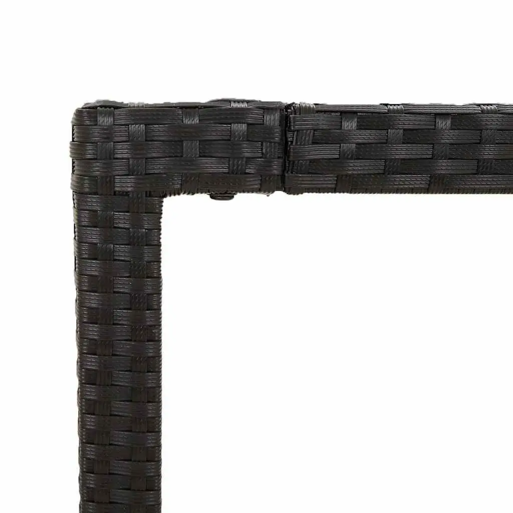 3 Piece Garden Dining Set PE Rattan Black Outdoor Furniture
