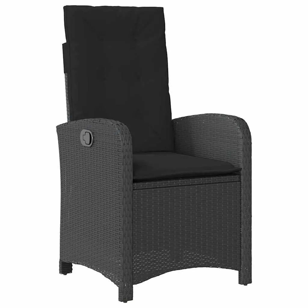 5 Piece Patio Dining Set with Durable Black Poly Rattan