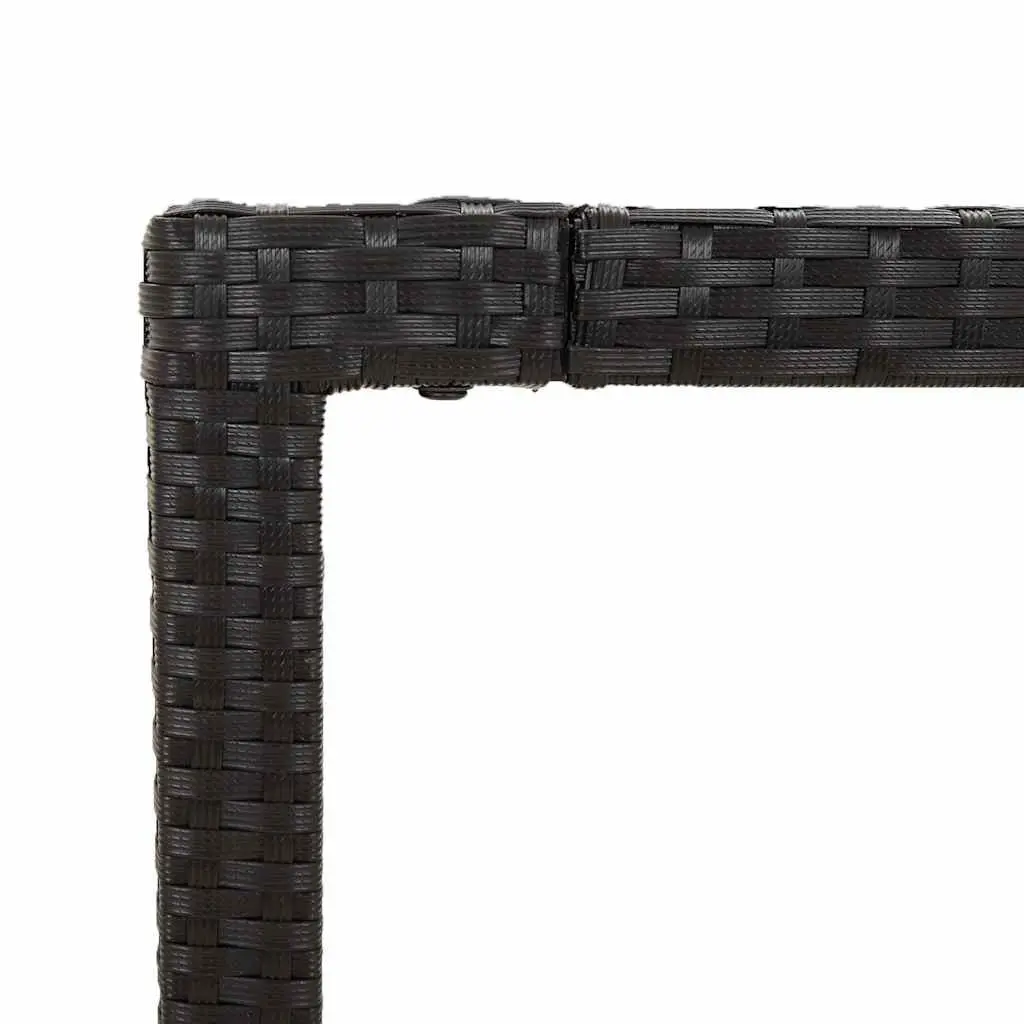 5 Piece Patio Dining Set with Durable Black Poly Rattan