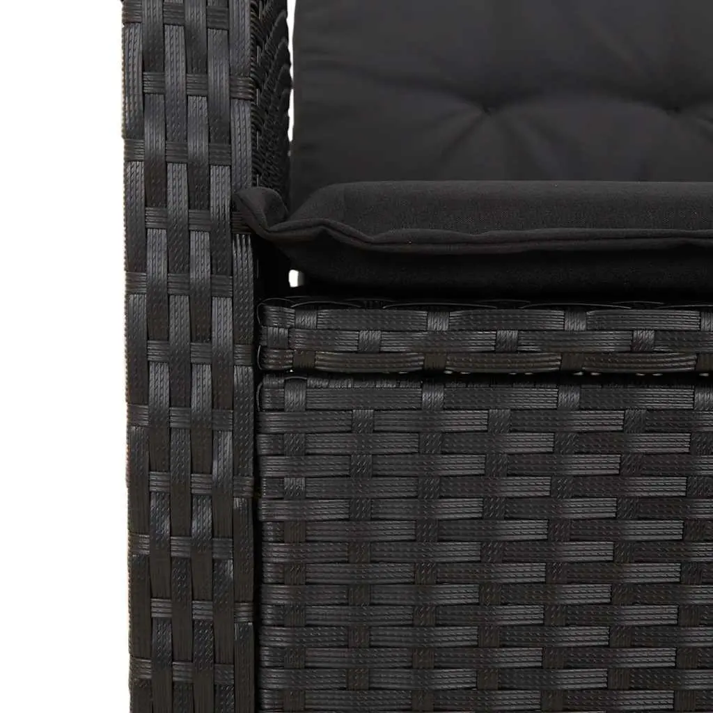 7 Piece Garden Dining Set in Black Rattan