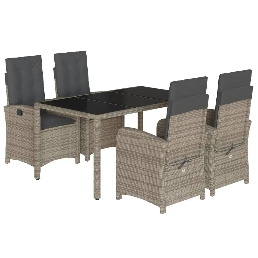 Outdoor Garden Dining Set with Adjustable Backrests