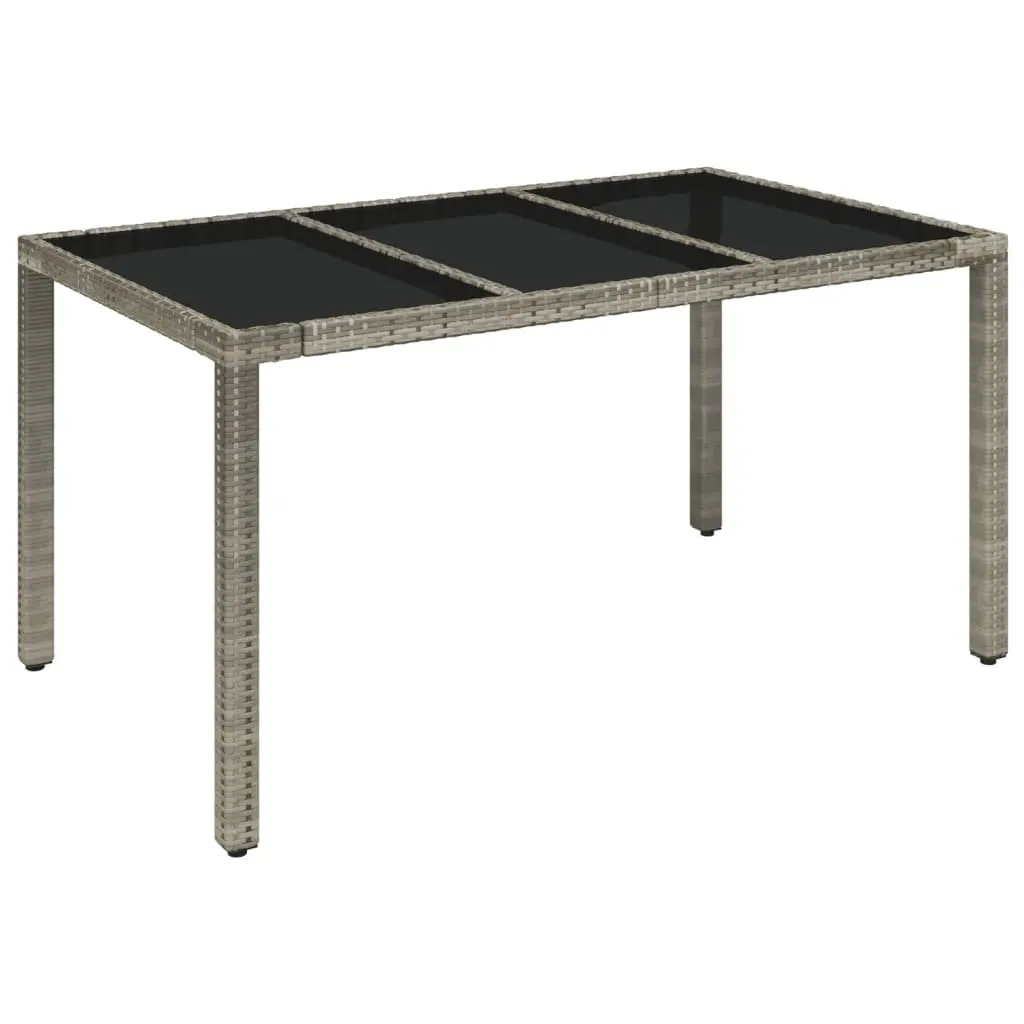 Garden Dining Set PE Rattan 7 Piece Outdoor Furniture Grey with Cushions