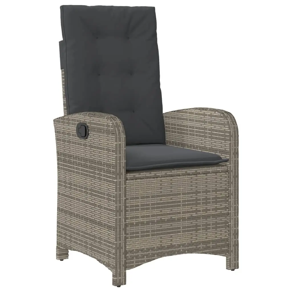 7 Piece Grey Poly Rattan Garden Dining Set