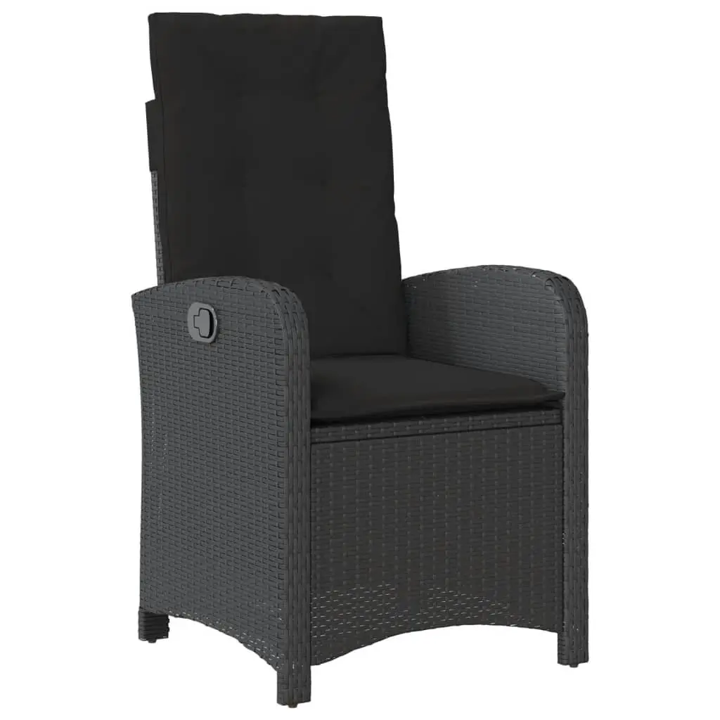 3 Piece Outdoor Dining Set in Black Rattan