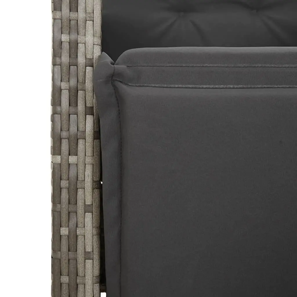 7 Piece Garden Dining Set with Cushions in Grey