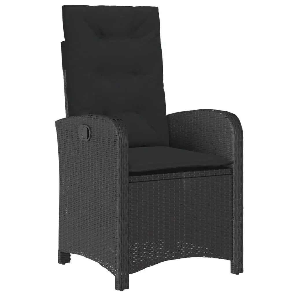 9 Piece Outdoor Dining Set PE Rattan Black Garden Furniture Table Chairs