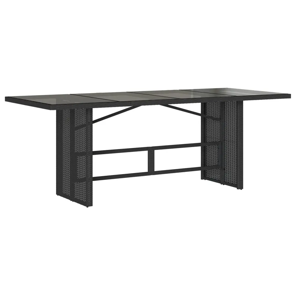 9 Piece Outdoor Dining Set PE Rattan Black Garden Furniture Table Chairs