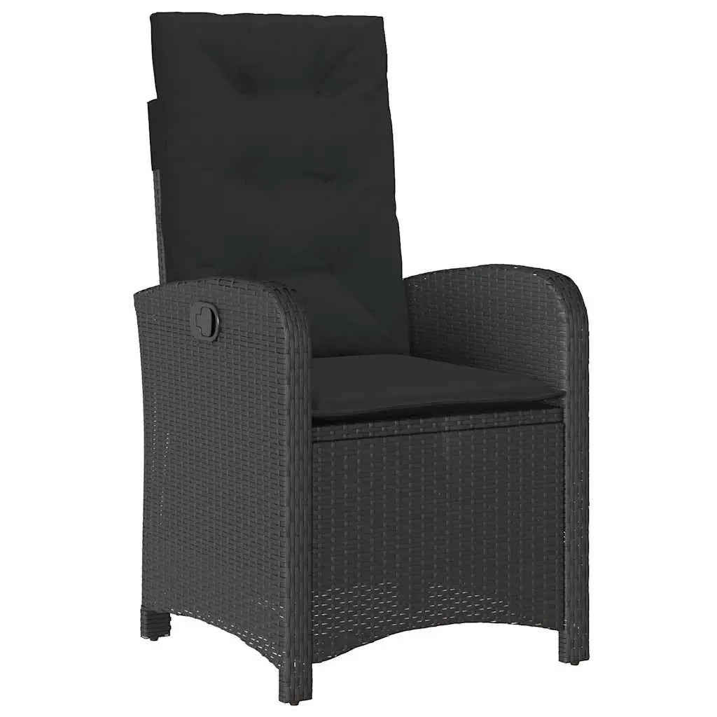 9 Piece Black Poly Rattan Outdoor Dining Set