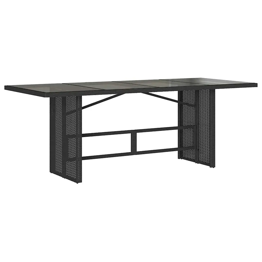 9 Piece Black Poly Rattan Outdoor Dining Set