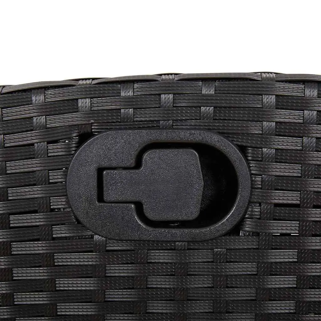 9 Piece Black Poly Rattan Outdoor Dining Set