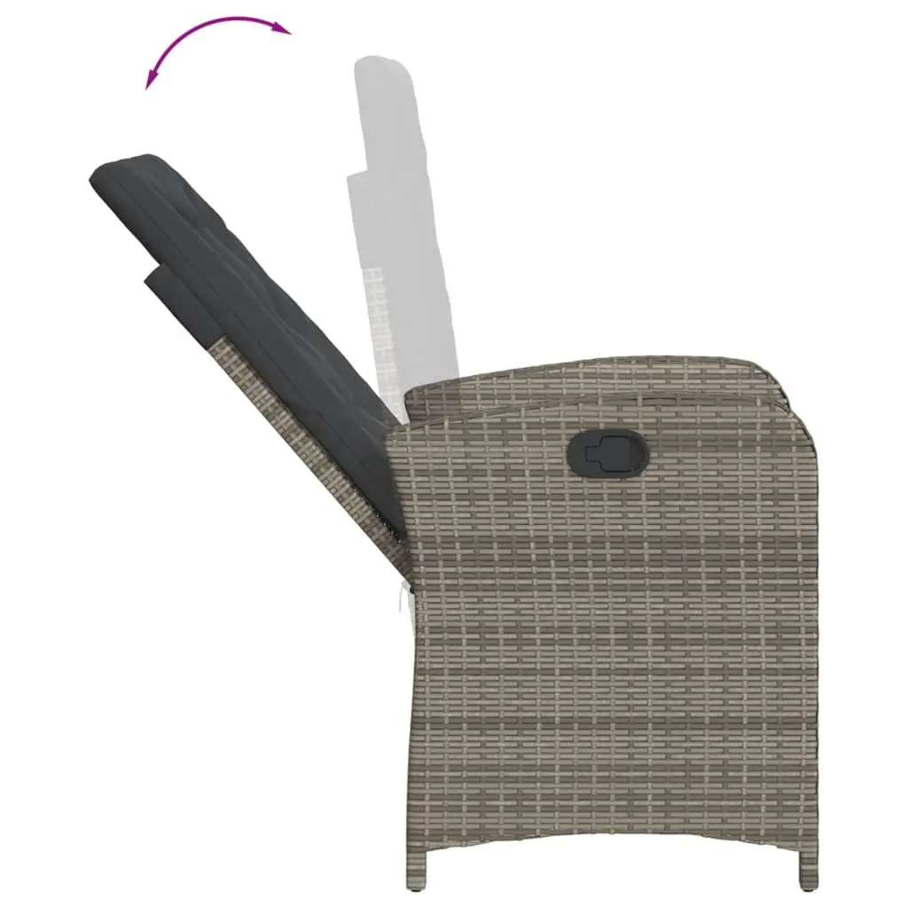 9 Piece Grey Poly Rattan Outdoor Dining Set