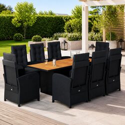 Durable 9-Piece Outdoor Dining Set with Cushions