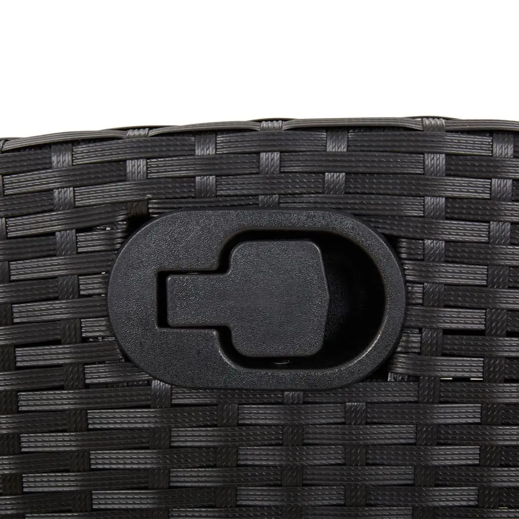 Garden Dining Set PE Rattan 5 Piece Outdoor Furniture Black with Cushions