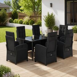 7-Piece Garden Dining Set with Durable Poly Rattan