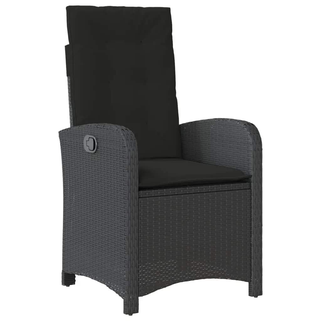Garden Dining Set PE Rattan 5 Piece Outdoor Furniture Black