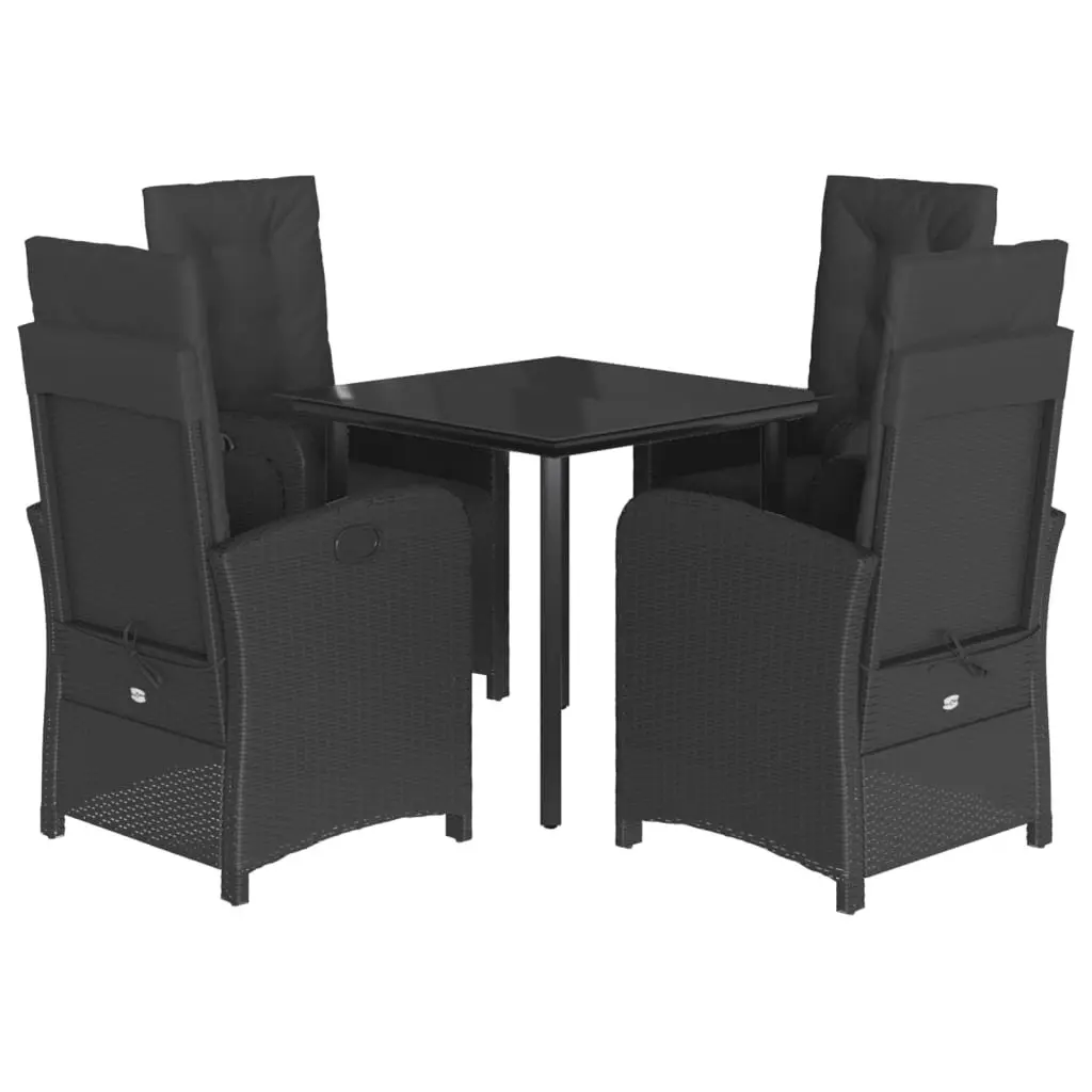 5-Piece Garden Dining Set with Adjustable Backrests