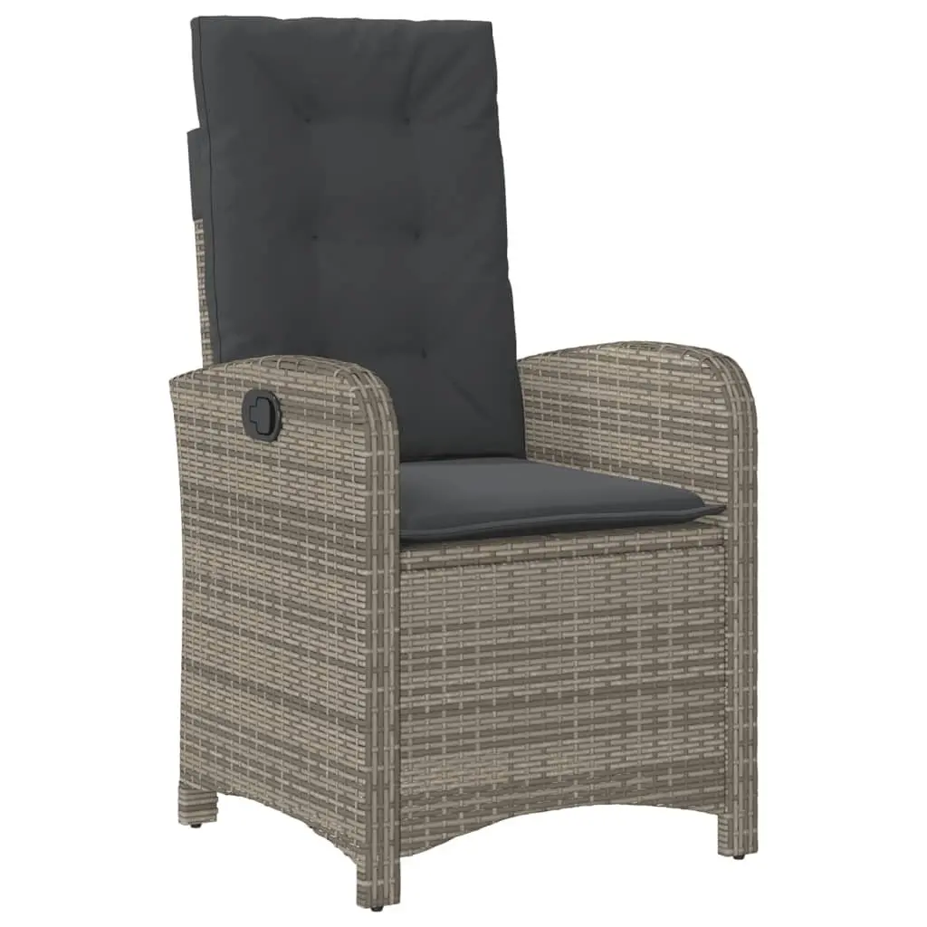 5 Piece Outdoor Dining Set in Grey Poly Rattan