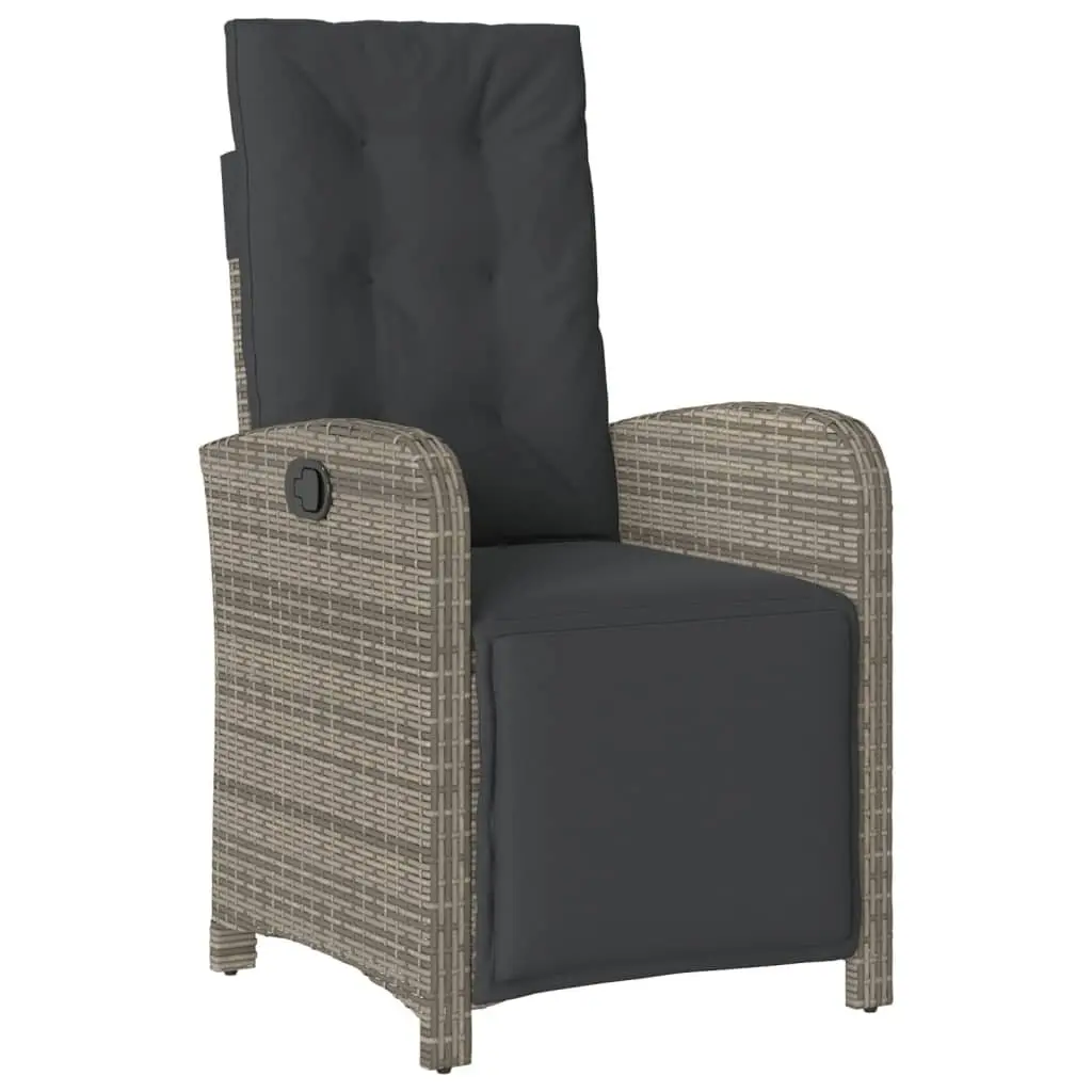 5 Piece Grey Poly Rattan Garden Dining Set