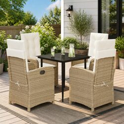 5-Piece Garden Dining Set with Durable Poly Rattan