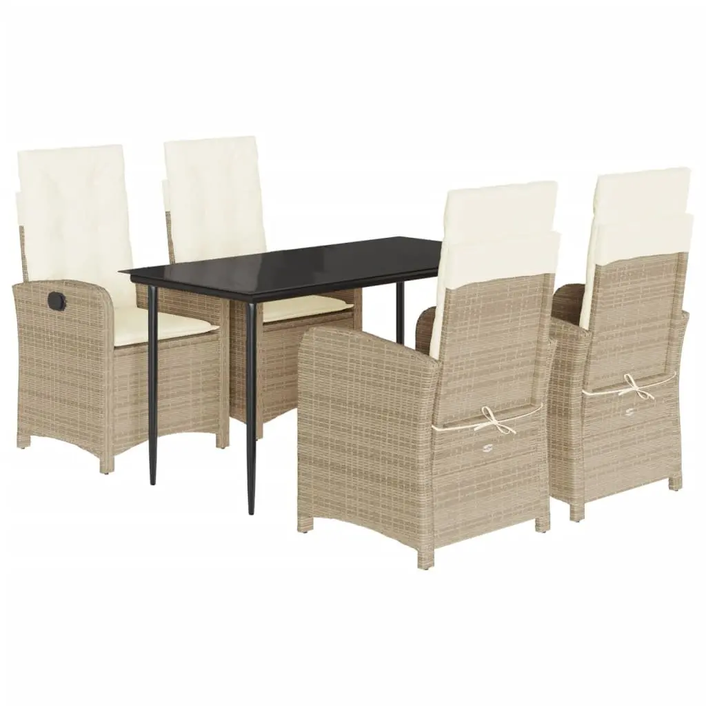 5-Piece Garden Dining Set with Cushions