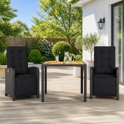 Durable 3 Piece Bistro Set with Cushions for Outdoors