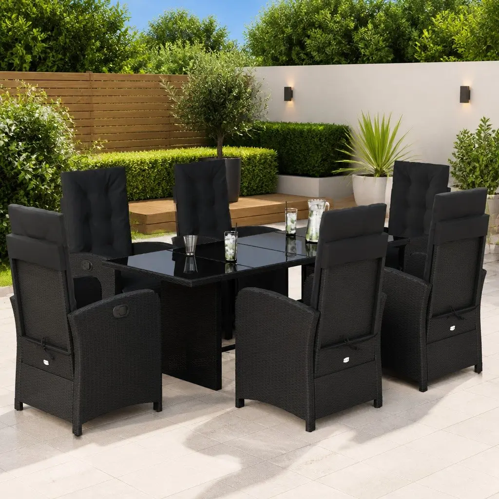 7-Piece Garden Dining Set with Cushions