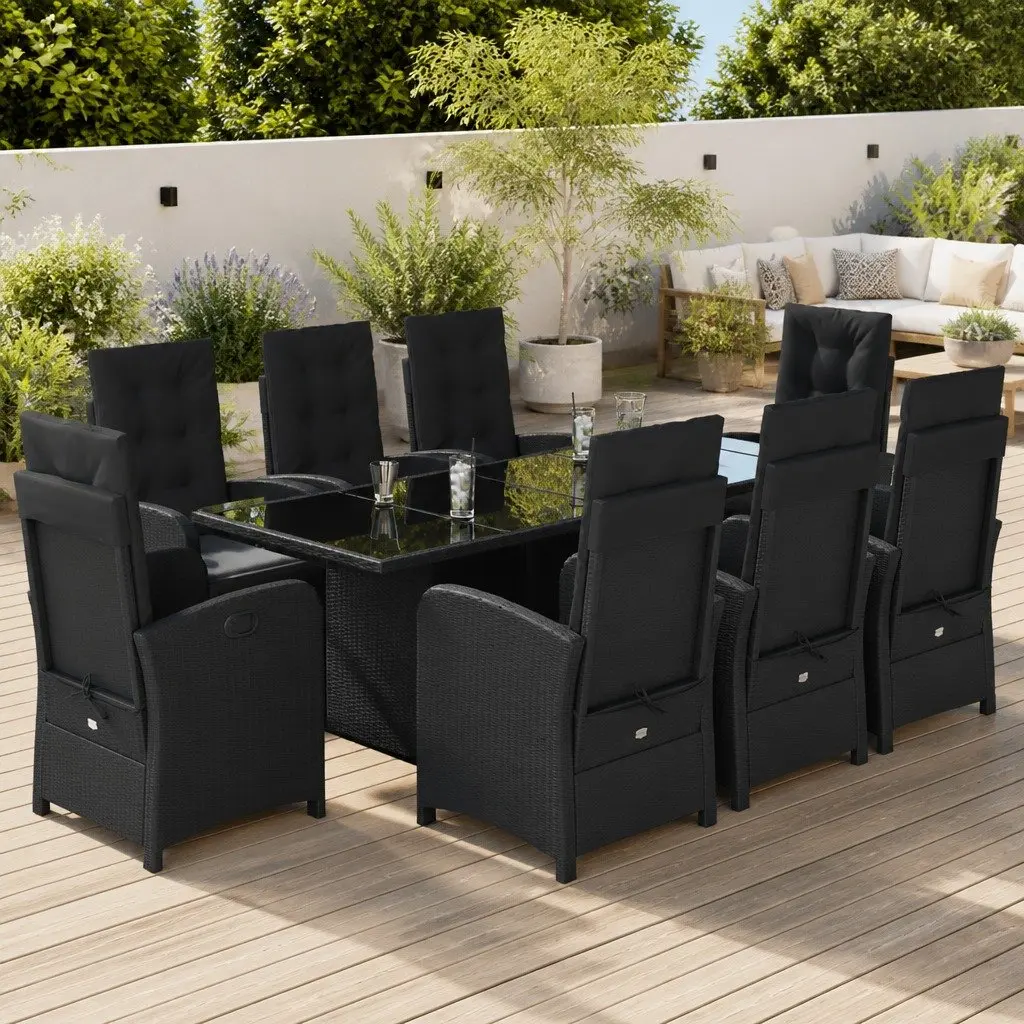 9-Piece Garden Dining Set with Cushions