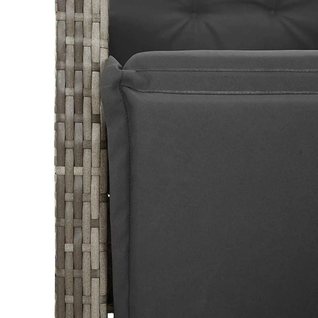 9 Piece Grey Garden Dining Set with Cushions