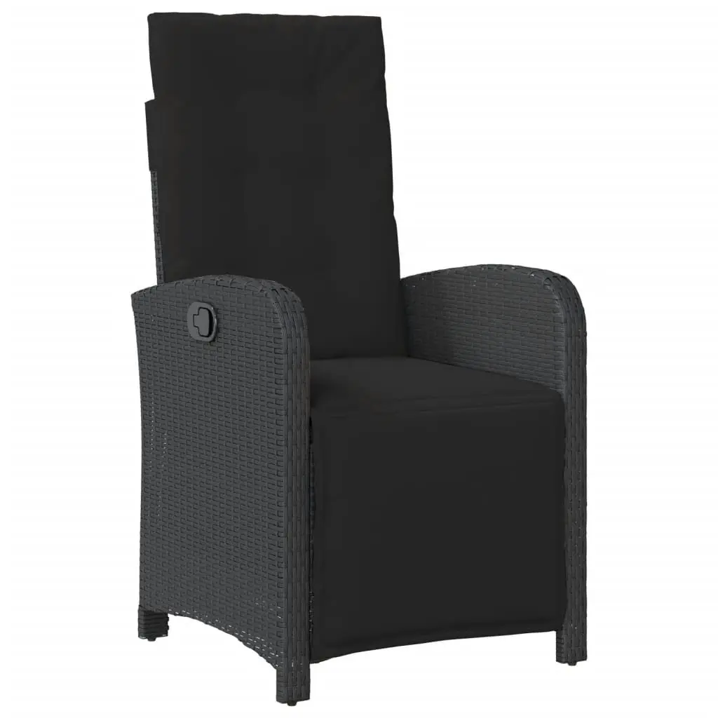 9 Piece Black Outdoor Dining Set with Cushions