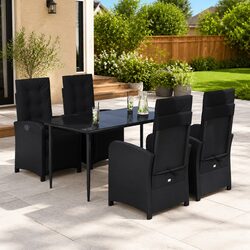 Durable 5-Piece Outdoor Garden Dining Set with Cushions
