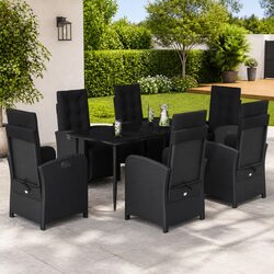 Durable 7-Piece Garden Dining Set with Cushions