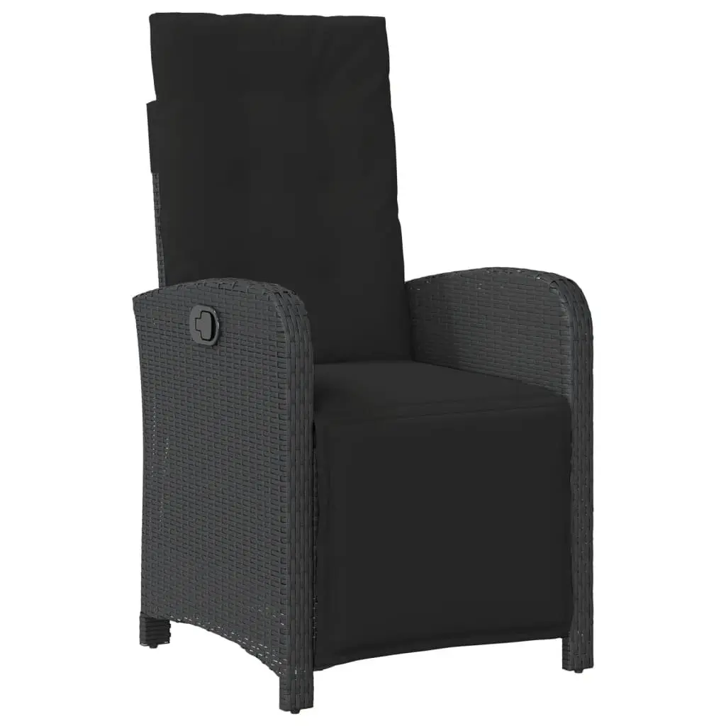 5 Piece Outdoor Dining Set with Black Poly Rattan