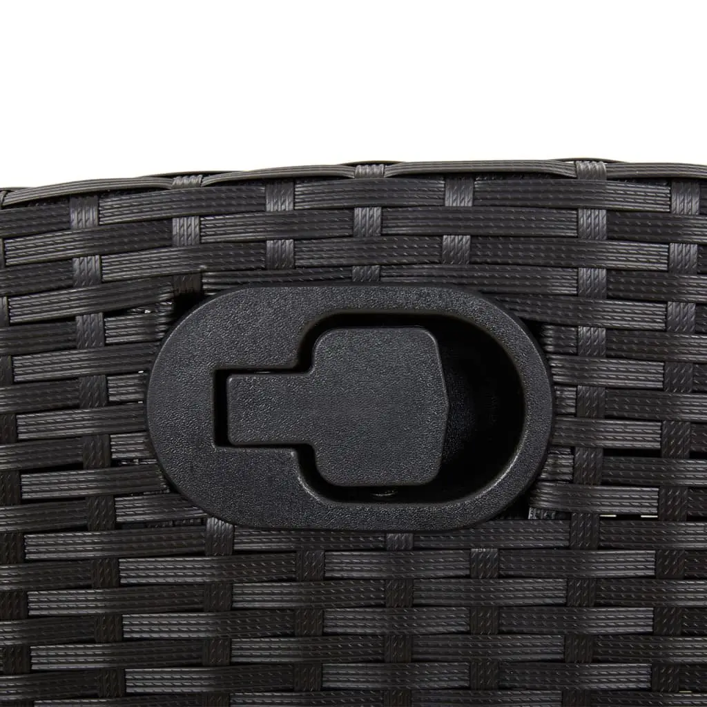 5 Piece Outdoor Dining Set with Black Poly Rattan