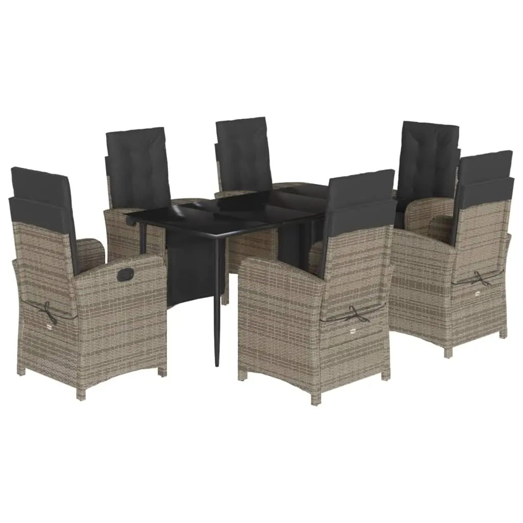 Grey 7 Piece Outdoor Dining Set with Cushions
