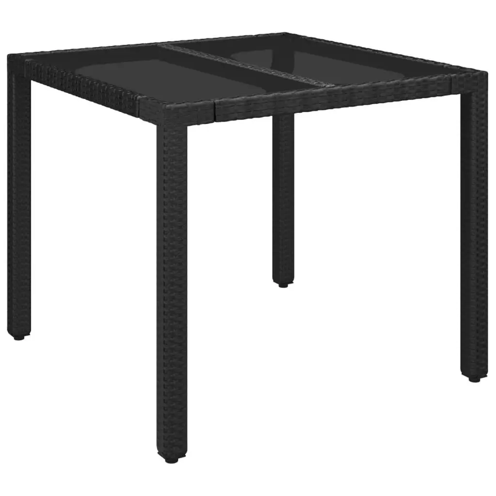 5 Piece Outdoor Dining Set with Cushions in Black
