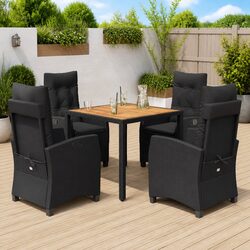 Durable 5-Piece Garden Dining Set with Cushions
