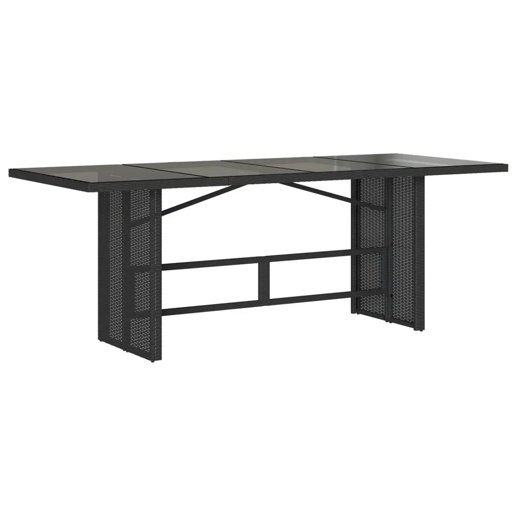 9 Piece Black Poly Rattan Garden Dining Set