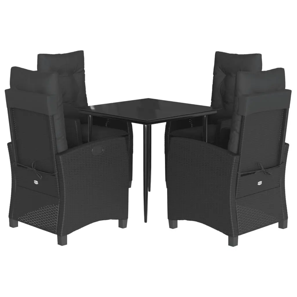 5 Piece Garden Dining Set with Adjustable Chairs