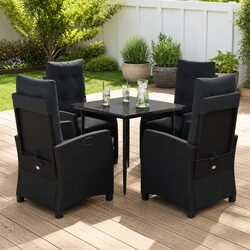 Sturdy 5-Piece Outdoor Garden Dining Set with Cushions