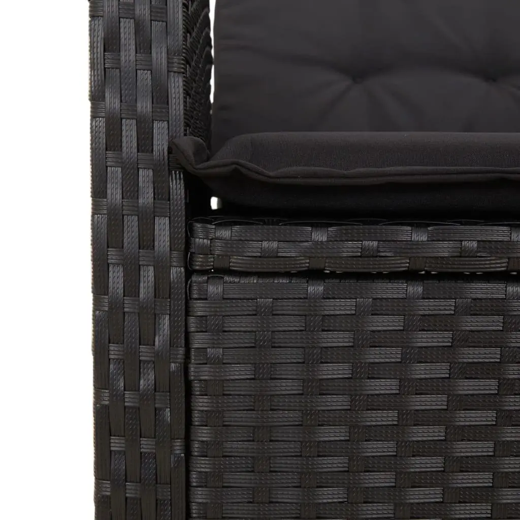 Outdoor Garden Dining Set 7 Piece Black Rattan