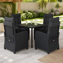 Sturdy 5-Piece Garden Dining Set with Cushions