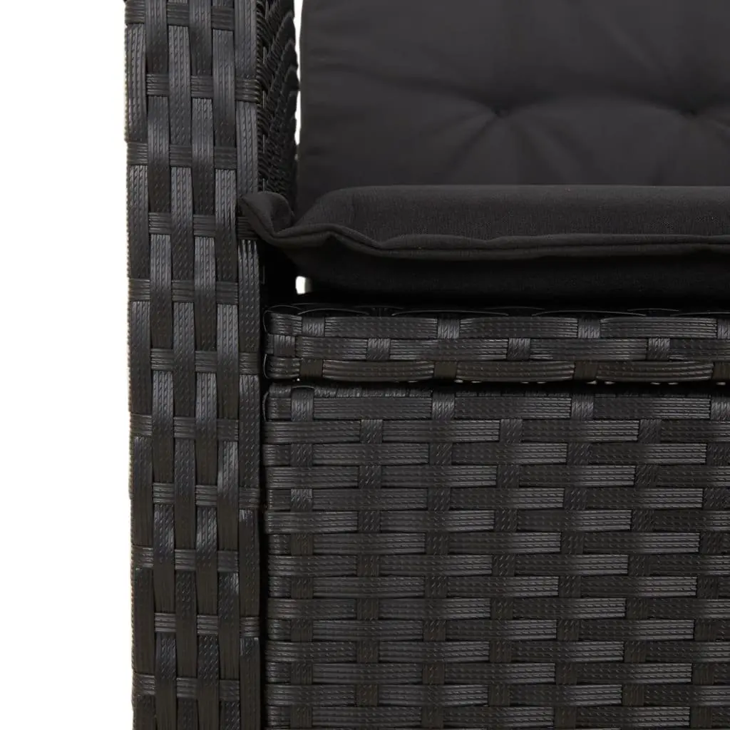 Outdoor Dining Set 5 Piece Black Rattan