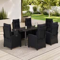 Durable 7 Piece Garden Dining Set with Cushions