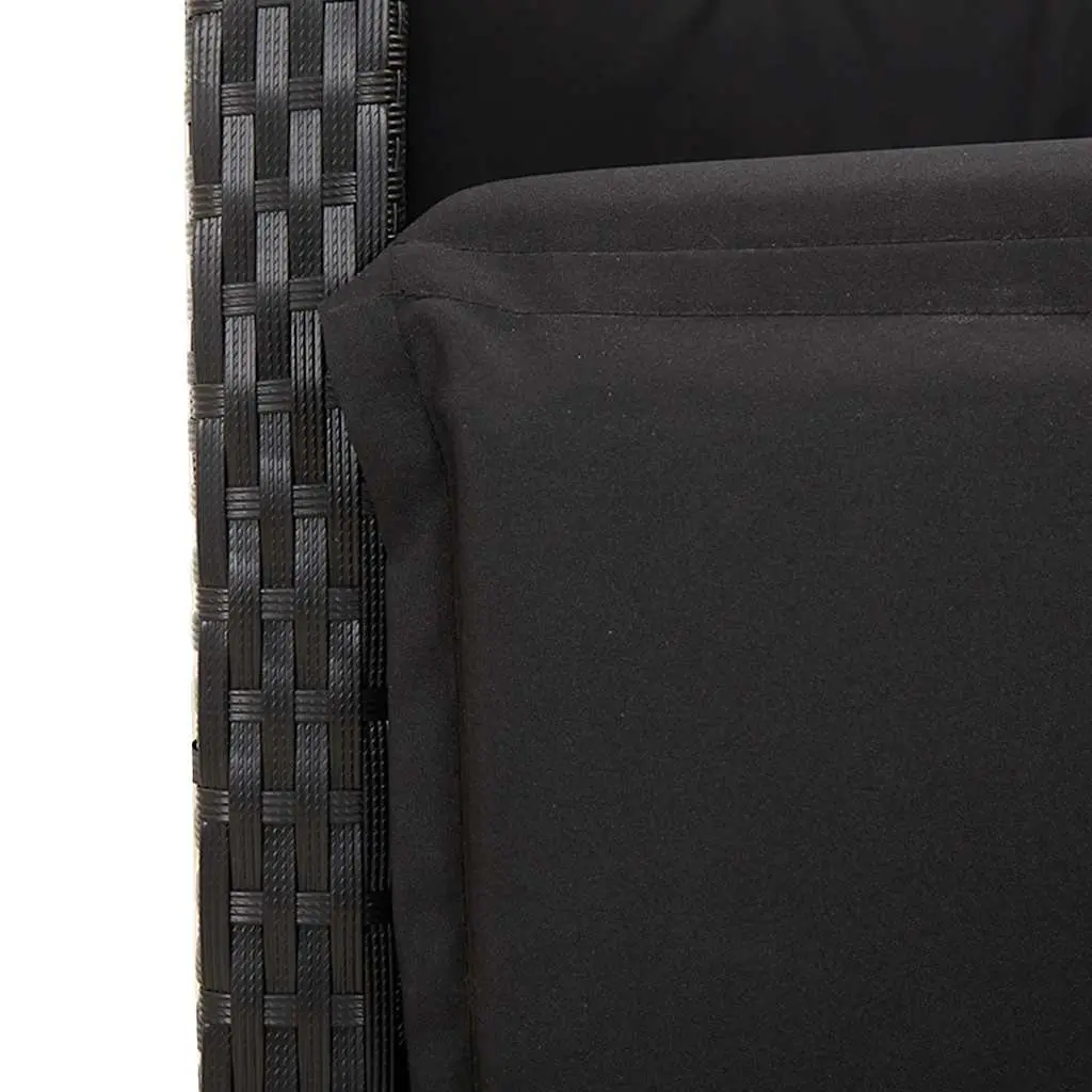 Outdoor Dining Set PE Rattan 5 Piece Black Patio Furniture Chairs Table