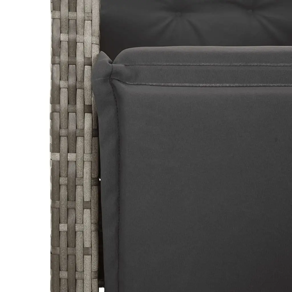 Garden Dining Set PE Rattan 5 Piece Outdoor Furniture Grey with Cushions
