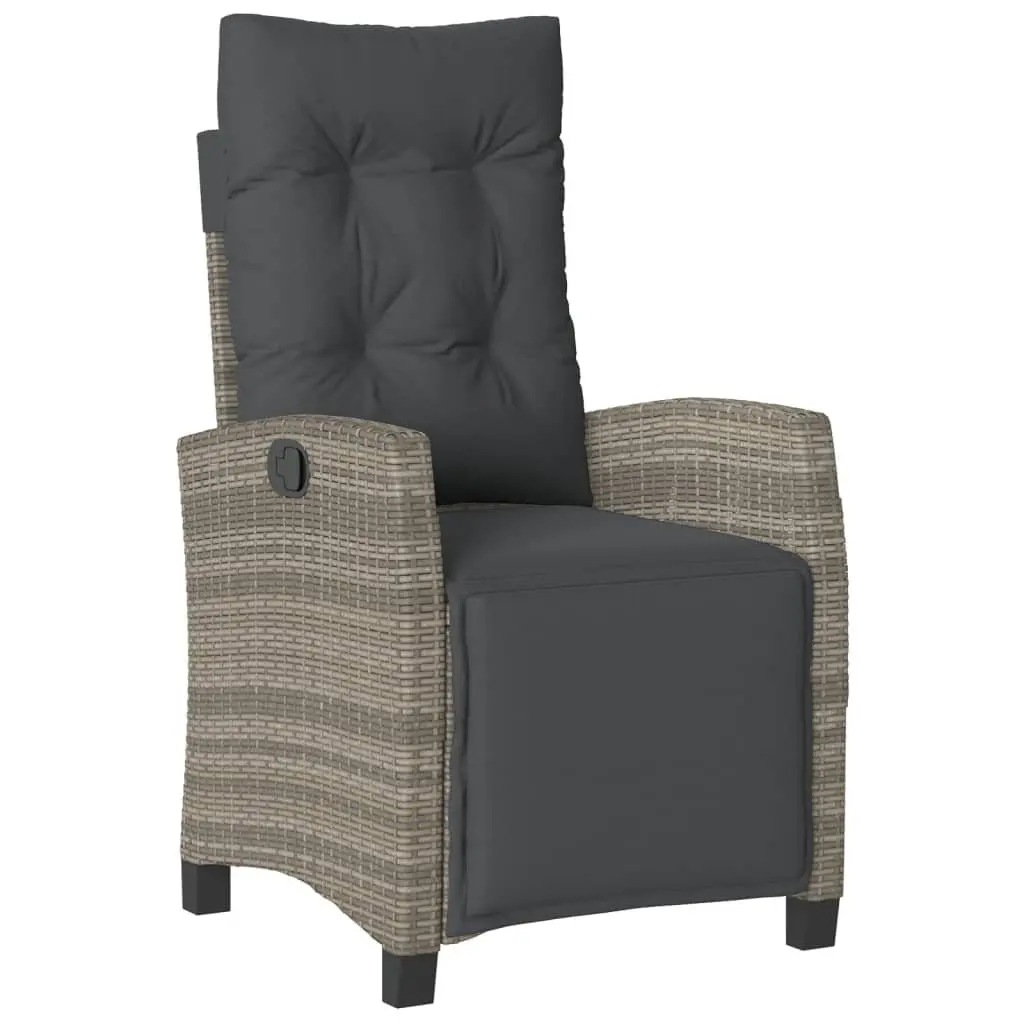 Grey Poly Rattan 7 Piece Outdoor Dining Set with Cushions