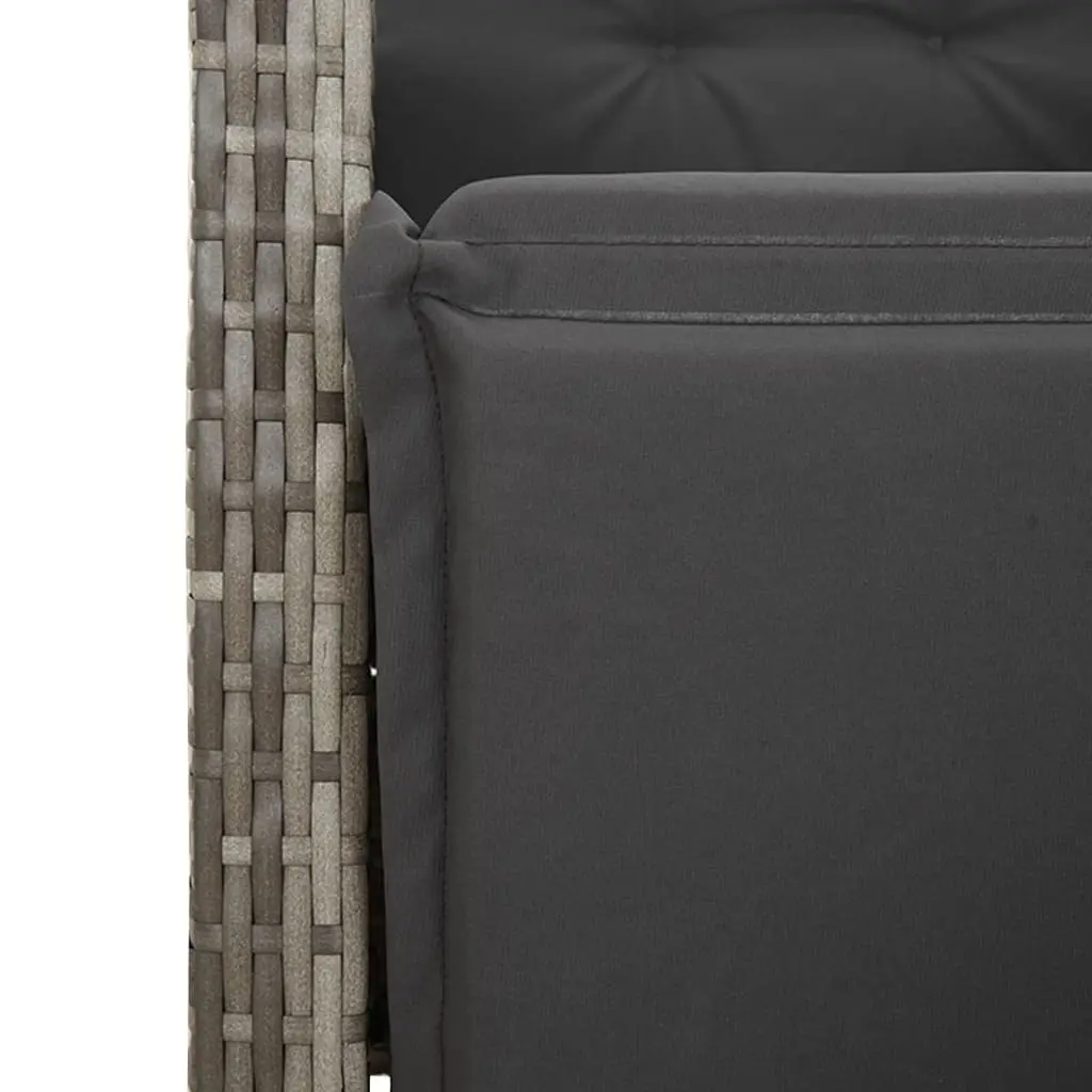 Grey Poly Rattan 7 Piece Outdoor Dining Set with Cushions
